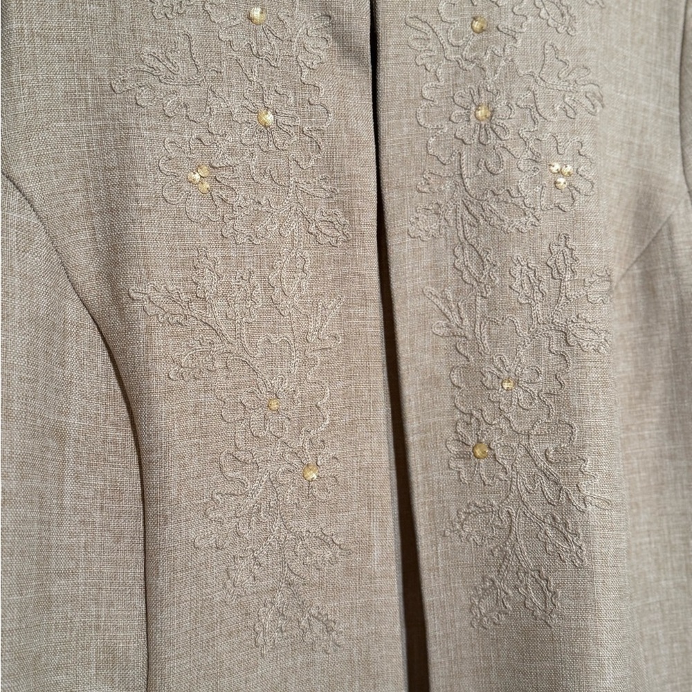 Alfred Dunner Beige Floral Women's Blazer Size 12 - Picture 4 of 6